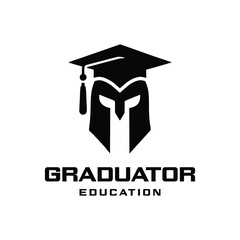 Graduator Logo Simple Clean. Graduate + Gladiator shape.