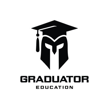 Graduator Logo Simple Clean. Graduate + Gladiator shape.