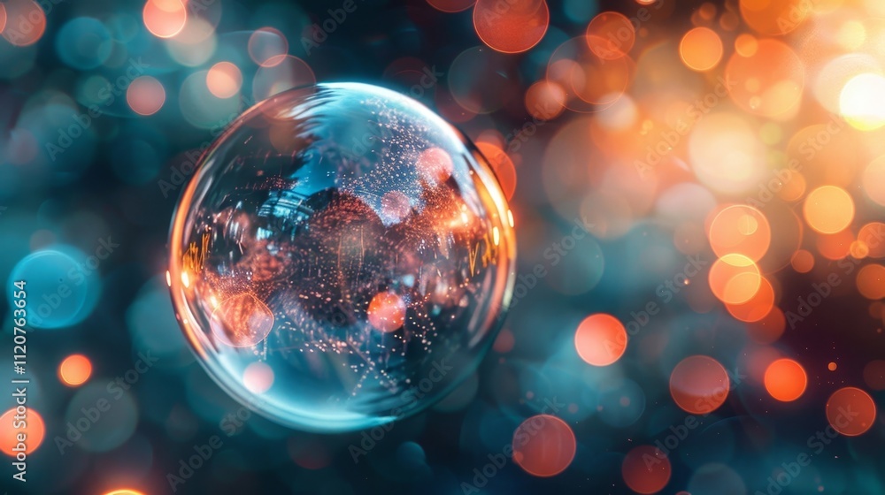Poster a bubble with a gradually increasing size representing the growing interest and adoption of digital 