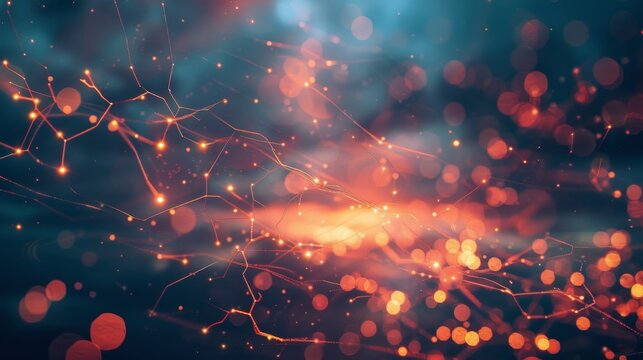 Silhouettes of lightning rods against a vivid sky signaling the disruptive force of blockchain in the world of finance