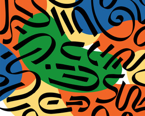 Abstract lines vintage pattern illustration vector background poster banner backdrop fashion fabric textile print art editable