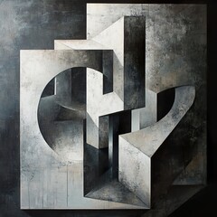 Abstract Concrete Architecture: Monochromatic Geometric Forms