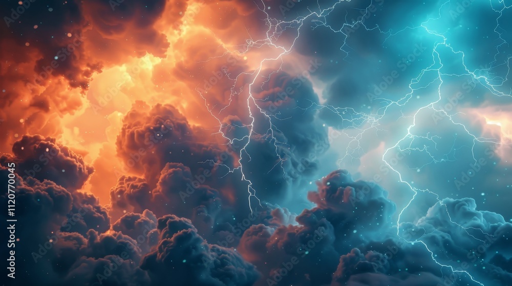Aufkleber a stormy sky cleared by a lightning rod exemplifying how blockchain can bring transparency and effic