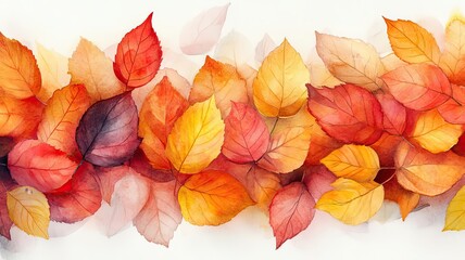 Vibrant autumn leaves in warm colors.