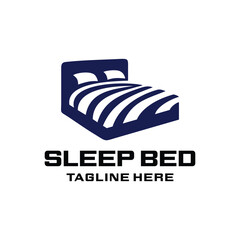Sleep Bed Logo Abstract Simple
