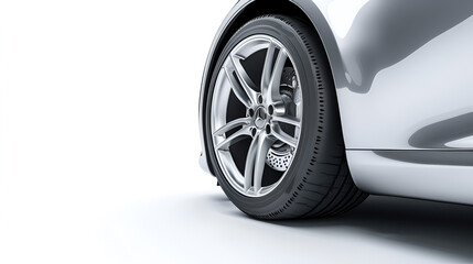 grey car tire close-up view.ai generative