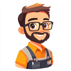 Obraz premium Icon steward cartoon 2d png