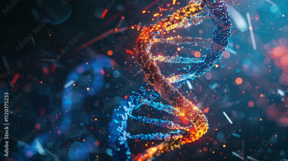 Aufkleber an explosive burst of data and colors forms a digital dna helix highlighting the powerful foundation