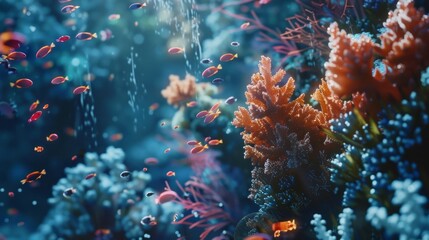 The constant hum of computers echoes through the reef a constant reminder of the interconnectedness and technological foundation of this thriving underwater ecosystem.