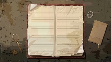 Vector illustration concept of old lined paper