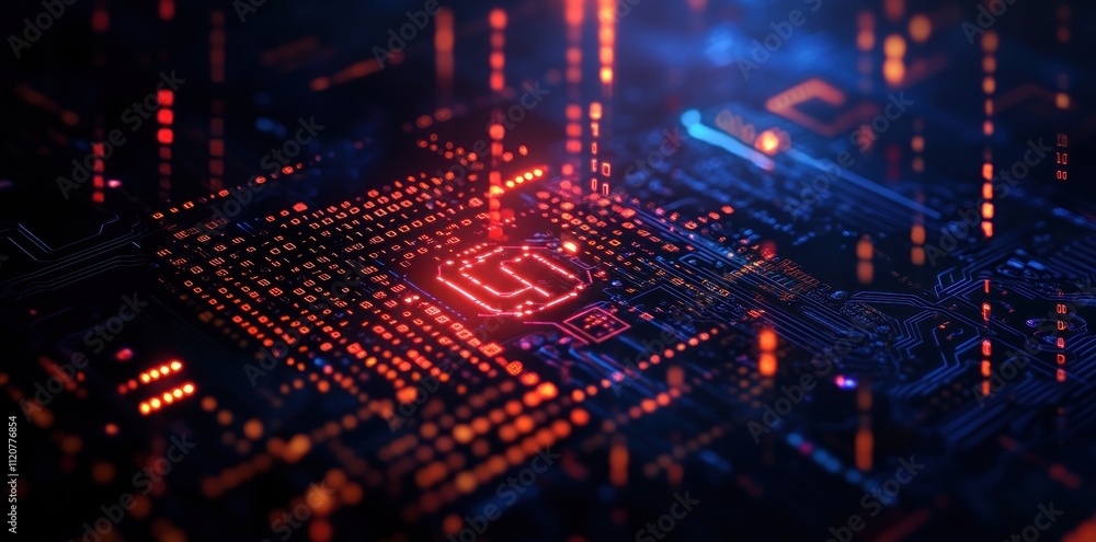Poster abstract representation of a circuit board.