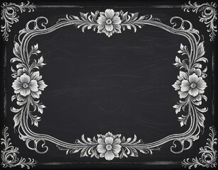 Ornate floral frame on dark background.