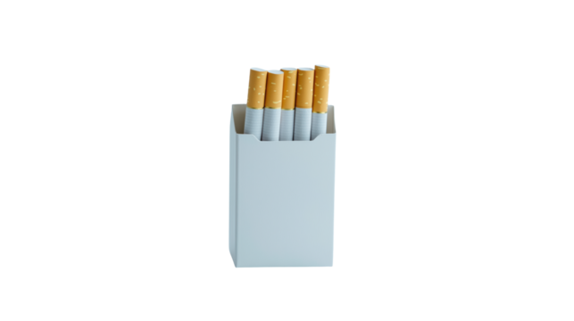  image of a beige cigarette package with a transparent background."