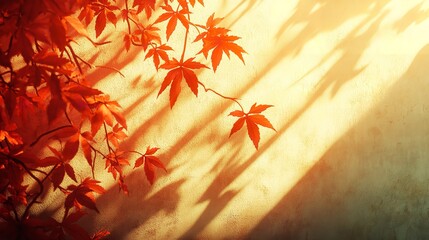 Maple Tree Leaves Shadow: Abstract Autumnal Background