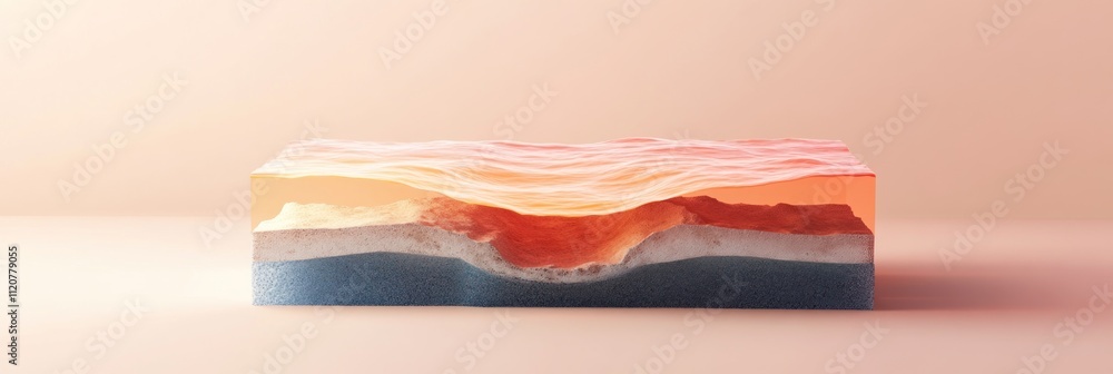Poster abstract layered structure with gradient colors.