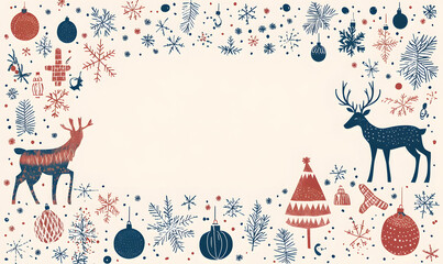 Luxurious Christmas new year card and Holiday Promotion Banner with Elegant Ornaments, for Tags, Posters, and Banners with Space for Text