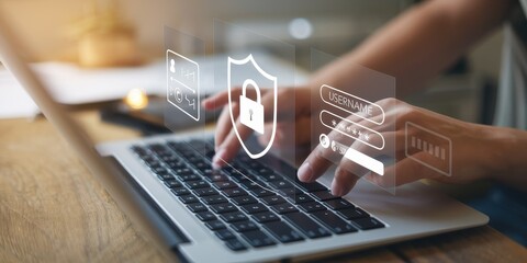 Cybersecurity Concept: Protecting Digital Information and Online Identity