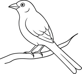 a bird is sitting on a tree branch silhouette vector art illustration