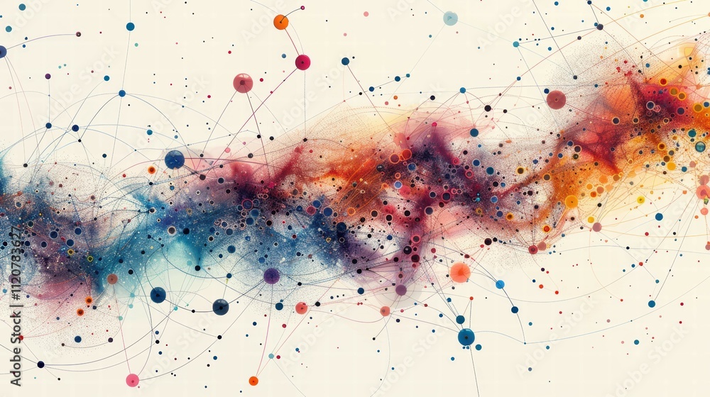 Aufkleber visualizing complex big data interconnected nodes in technology environments for insightful analysis