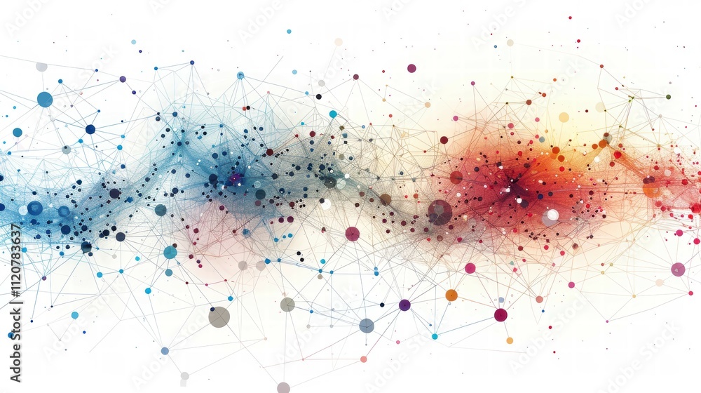 Poster visualizing big data interconnected nodes in data analytics infographics