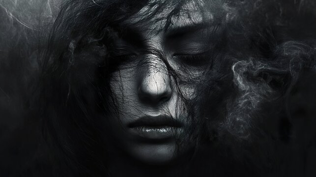 Mysterious Woman Portrait: Dark, Dramatic, and Enigmatic