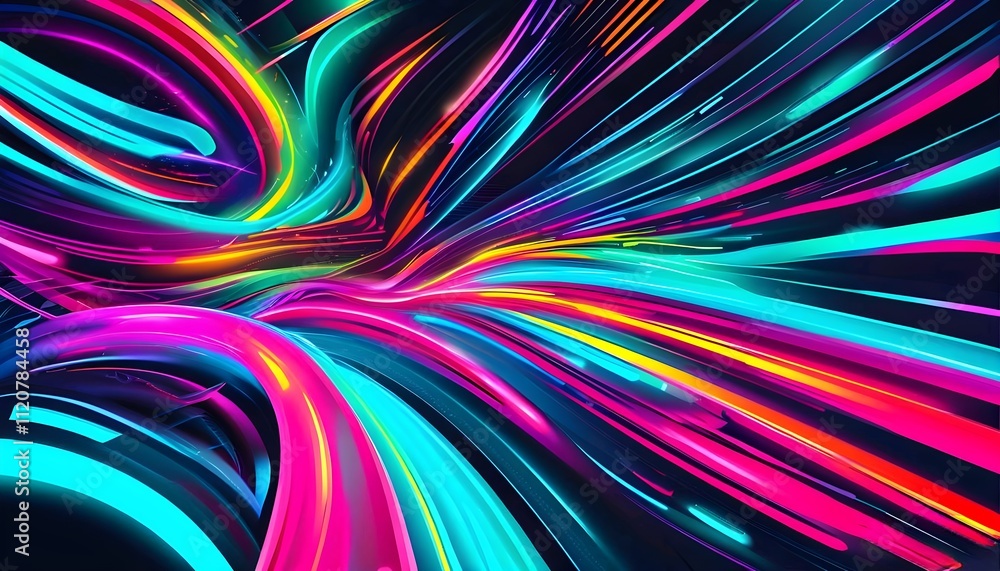Poster abstract colorful background with rays featuring a psychedelic design full of light, pattern, and mo