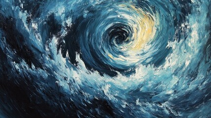 Whirlpool of the Ocean: A Majestic Oil Painting