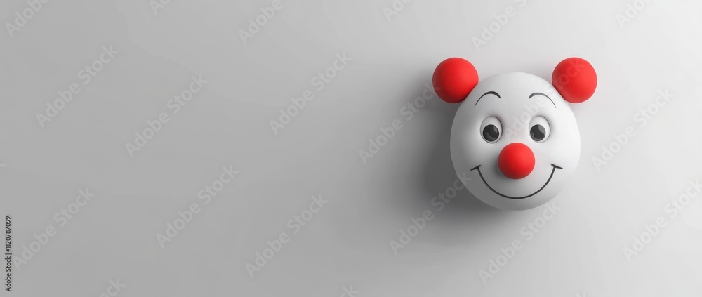 Aufkleber smiling clown face with red nose and ears.