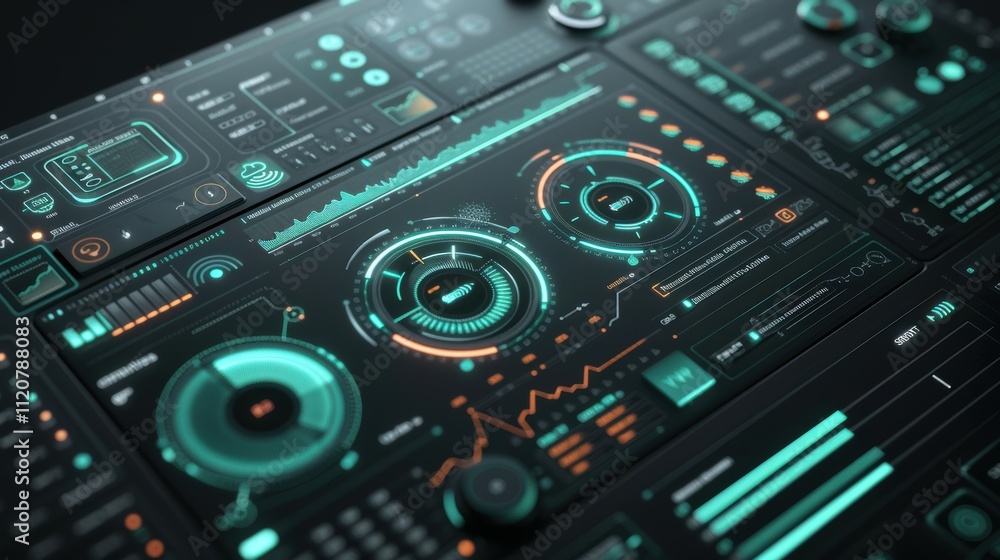 Poster minimalist ai assistant dashboard voice-controlled user interface for home offices