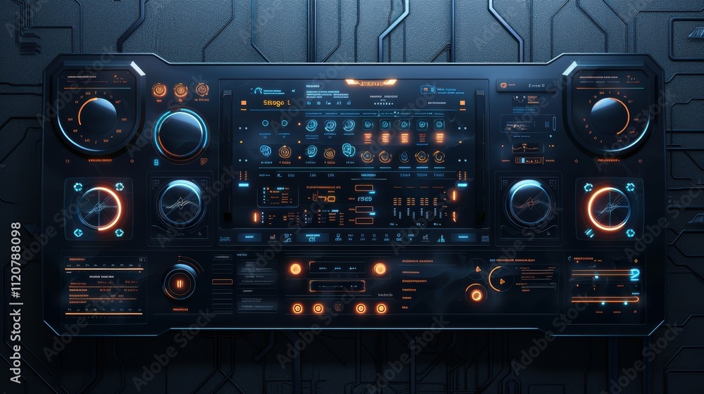 Poster minimalist ai assistant panel voice-controlled interface for tech environments