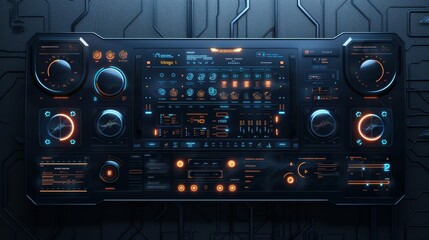 Fototapeta premium Minimalist ai assistant panel voice-controlled interface for tech environments