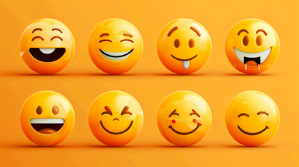 Fototapeta premium set of Smiley face emoticon