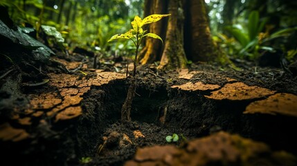 Obraz premium High resolution soil background images display rich soil surfaces, including small stones and organic matter details, with a focus on the organic matter and texture that form the basis of soil growth.