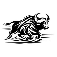 Obraz premium An artistic representation capturing the bull's strength and movement.