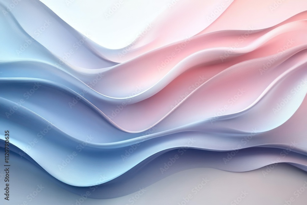 Aufkleber abstract soft color gradient background frame with curved shapes in pastel blue and pink
