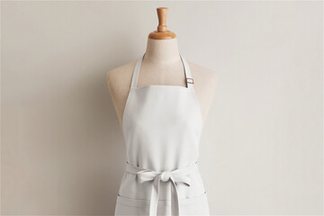 흰색 앞치마 로고 디자인 목업