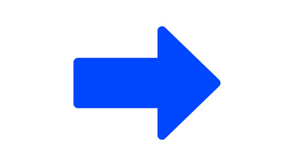 Graphic single vector editable Blue arrow. Isolated Right pointing arrow icon. direction, position symbol.