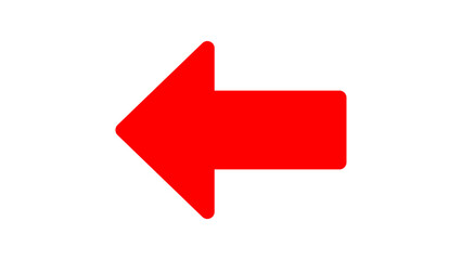 Graphic single vector editable red arrow. Isolated Left pointing arrow icon. direction, position symbol.