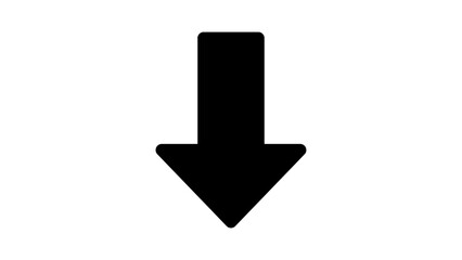 Graphic single vector editable black arrow. Isolated Down pointing arrow icon. direction, position symbol.