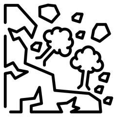 Soil erosion single icon