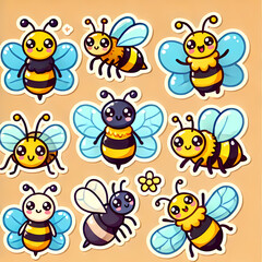 Cute pre-school animal sets, vector illustraions, patterns, fish, lizards, cows farm animals, pigs, bees, birds, gecko, lady bugs, wolves, jellyfish, insects. stickers for kids and pre-school 