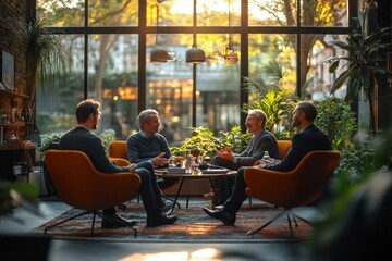 Diverse Professionals Engaging in Corporate Meeting Conversation