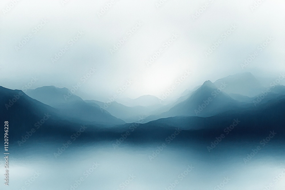 Poster abstract soft blue white gradient background with textured light and misty atmosphere for creative d