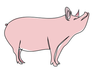 Pig in continuous line style and can be edited later