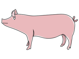 Pig in continuous line style and can be edited later