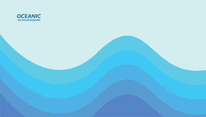 Ocean vector Background Design. futuristic Wave background design, Blue Ocean background illustration