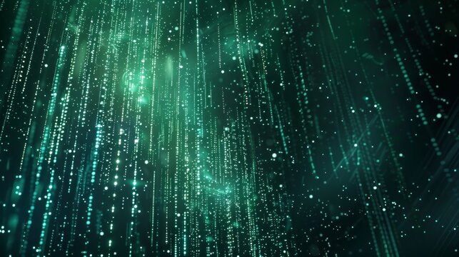 Sparkling lights resembling digital codes flicker through the aurora symbolizing the advanced technology used in financial transactions.