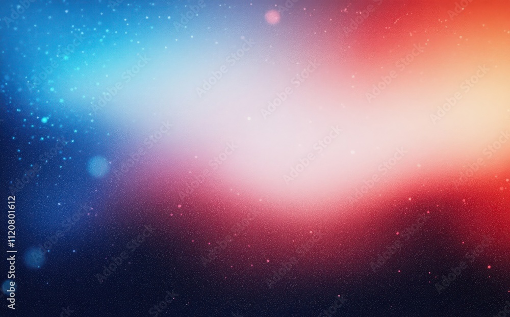 Poster abstract blue red dreamy background with smooth gradients and bokeh effect with bright light shining