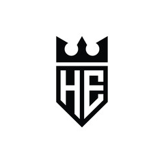 HE monogram logo design letter text name symbol monochrome logotype alphabet character simple logo