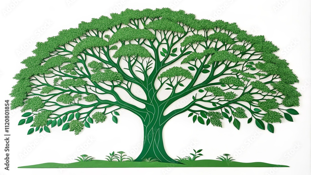 Poster a large green tree with many branches and leaves